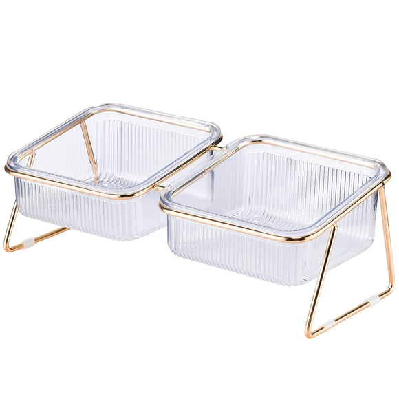 Cuencos para gatos Elevated Tronssien inclinados 15° con soporte de hierro