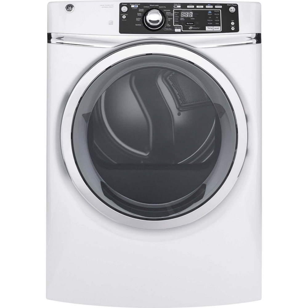 GE GFD48GSSKWW 8.3 Cu. Ft. White Gas Dryer with Steam