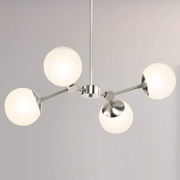 Luxury Minimalist Chandelier, Brushed Nickel, UHP4620