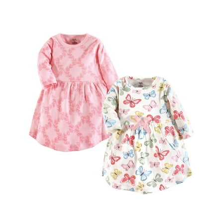 UPC: 0660168663815 | Touched by Nature Baby and Toddler Girl Organic Cotton Long-Sleeve Dresses 2pk Butterflies 3-6 Months