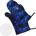 thumbnail image 3 of Galaxy Night Print Oven Mitts and Pot Holders Sets 4 Piece Set Kitchen Women Men Cooking Baking Microwave Heat Resistant, 3 of 6