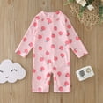 thumbnail image 2 of Summer Toddler Boys Girls Long Sleeve Cartoon Peach Prints Swimwear Beach Onesie Girls Swimsuits Size 14 16 Girl Size 12 Swim Suit Size 3 Bathing Suit Girls Big Girls Swimsuit Cow Swimsuit with Shorts, 2 of 7