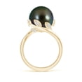 thumbnail image 2 of ANGARA Tahitian Cultured Pearl Olive Leaf Bypass Ring in 14K Yellow Gold for Women | June Birthstone, Birthday, Anniversary, Jewelry Gift for Women | Pearl Ring, 2 of 8