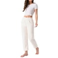 thumbnail image 2 of INSPIRE CHIC Womens Pajama Bottoms Fleece Fuzzy Elastic Waistband Loungewear Plush Warm Winter Long Pants with Pockets XS White, 2 of 5