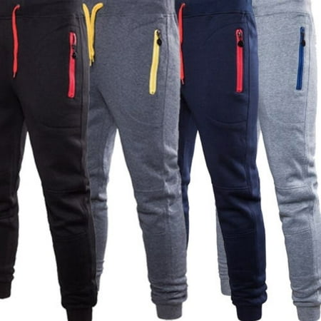 Men Male Pants Trousers Casual Jeans Pencil Drawstring Zipper Pocket ...