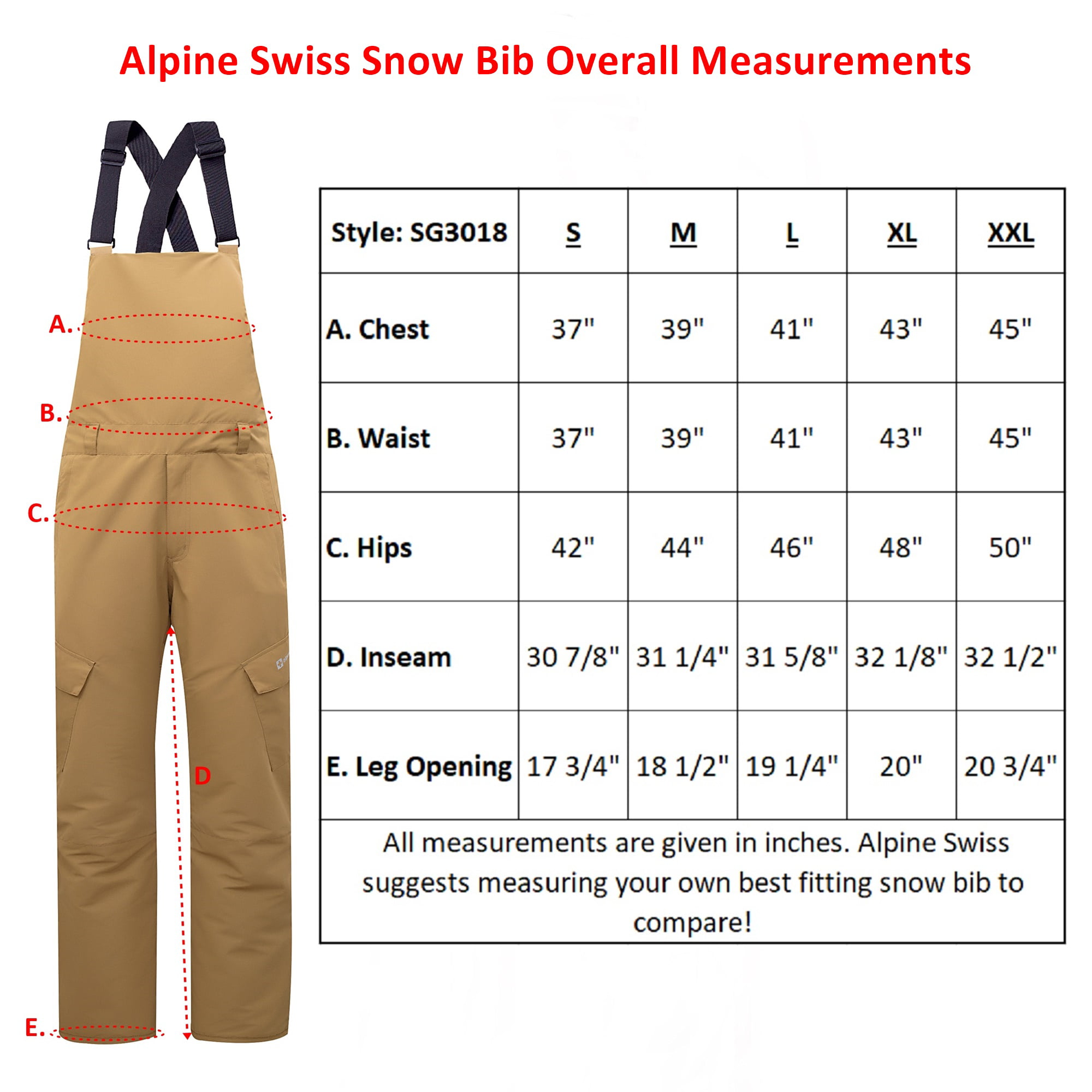 Alpine Swiss Mens Insulated Snow Bib Overalls Waterproof Ski Snowboard Pants