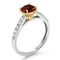 thumbnail image 3 of Gem Stone King 2.80 Ct Red Garnet G/H Lab Grown Diamond 10K White Gold Engagement Ring with Yellow Gold Prongs (Size 8), 3 of 4