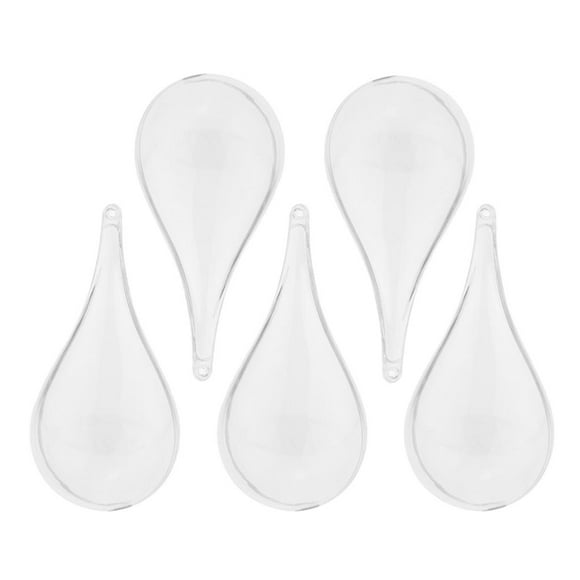5 piezas de gota clara recargables bolas de plástico cajas de navidad ornamento del árbol de navidad Sunnimix Deje caer la bola rellenable