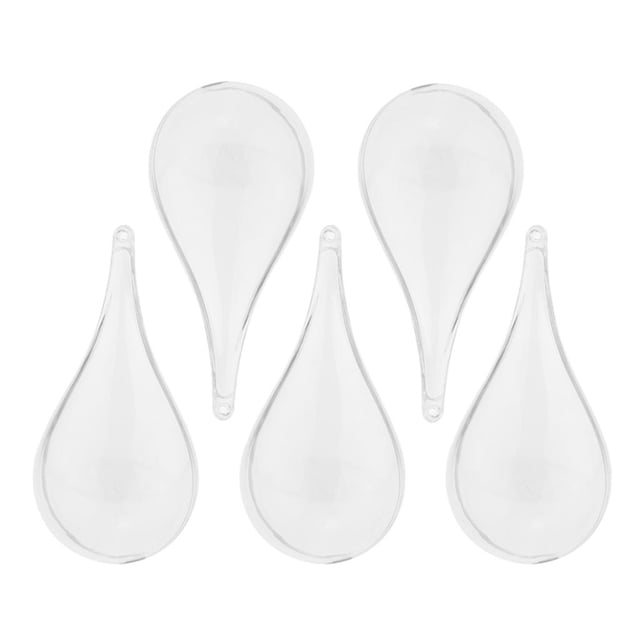 5 piezas de gota clara recargables bolas de plástico cajas de navidad ornamento del árbol de navidad Sunnimix Deje caer la bola rellenable