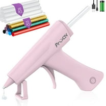 Prociv Cordless Hot Glue Gun, Fast Preheating Hot Glue Gun Kit with 30pcs Glue Sticks and Stand, Automatic-Power-Off Glue Gun for Art, Crafts, DIY, Festival Decorations, Fast Repairs Pink