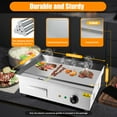 thumbnail image 5 of TFCFL 3KW 22" Commercial Electric Countertop Griddle Stainless Steel Flat Top Grill Hot Plate BBQ 110V, 5 of 19