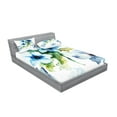 thumbnail image 2 of Art Fitted Sheet & Pillow Sham Set, Summer Flowers Essence Growth Fragrance Petals Watercolor Bouquet, Decorative Printed 6 Piece Bedding Decor Set, Full, Blue Forest Green, by Ambesonne, 2 of 3