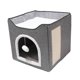 thumbnail image 5 of Cama escondida para gatos, cueva, accesorios para mascotas, cojín extraíble, condominio en forma de cubo, cueva grande para gatitos grandes, mascota, Gris, 5 of 10