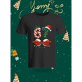 thumbnail image 1 of 07T Christmas Funny Green and Red Elf Number 07 Pattern Fashion Casual T-Shirt This T-shirt features a unique design with funny green and red elves forming the number 07, perfect for the Christmas se, 1 of 6