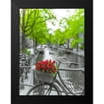 thumbnail image 2 of Frank, Assaf 12x14 Black Modern Framed Museum Art Print Titled - Bicycle with bunch of flowers by the canal-Amsterdam, 2 of 5