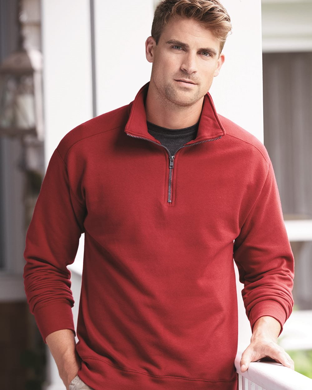 hanes nano quarter zip sweatshirt