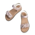 thumbnail image 4 of WAYUTE Girls' Sandals Casual Thick Sole Open Toe Hook and Loop Durable Summer Beach Shoes with Floral Design for Kids Children,Pink,10 Y-12 Y, 4 of 7