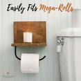 thumbnail image 3 of Autumn Alley Farmhouse Toilet Paper Holder with Shelf - Stunning Barn Wood Farmhouse Bathroom Decor for Wall – Expertly Inlaid Wood with Matte Black Bar for Rustic Bathroom D?cor, 3 of 8