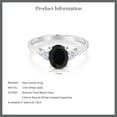 thumbnail image 6 of Gem Stone King 10K White Gold Black Onyx and White Created Sapphire 3 Stone Engagement Ring for Women (1.35 Cttw, Gemstone Birthstone, Available in Size 5, 6, 7, 8, 9), 6 of 6