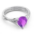thumbnail image 3 of Diamond-Capitals 2.00 Carat Pear Cut Simulated Amethyst Gemstone Latest Wedding Ring for Ladies Solid 14K White Gold Size 5, 3 of 8