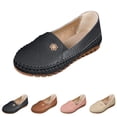 thumbnail image 3 of longantii Loafers for Women, Stylish Orthopedic Leather Shoes Women's Casual Slip-On Walking Flats Loafers, Business Casual Shoes Black, 3 of 7