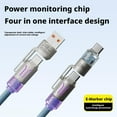 thumbnail image 3 of 4 in 1 Spring Fast Charging Cable, 240W USB-C PD Multi Fast Charging, 1.2m/5ft Coiled Retractable Cable, Blue, 3 of 9