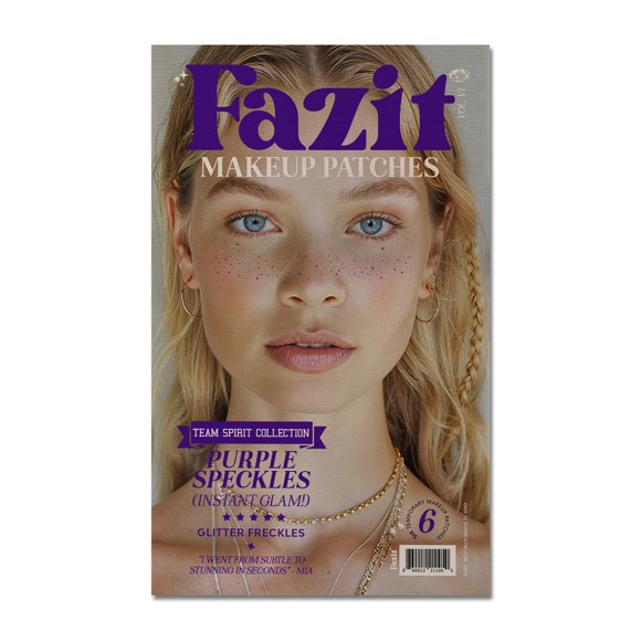 Fazit Makeup Patches - Face Makeup Patches - Beauty Face Makeup - Purple Speckles - Waterproof Purple Speckles - Temporary Face Purple Speckles For Women - 6 count
