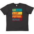 thumbnail image 3 of Inktastic Ceramics Eat Sleep Pottery Repeat Youth T-Shirt, 3 of 5