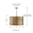 thumbnail image 2 of 4 Light Pendant In Industrial Style-16.5 Inches Tall And 24 Inches Wide     -Traditional Installation Capital Lighting 349242Ml, 2 of 5