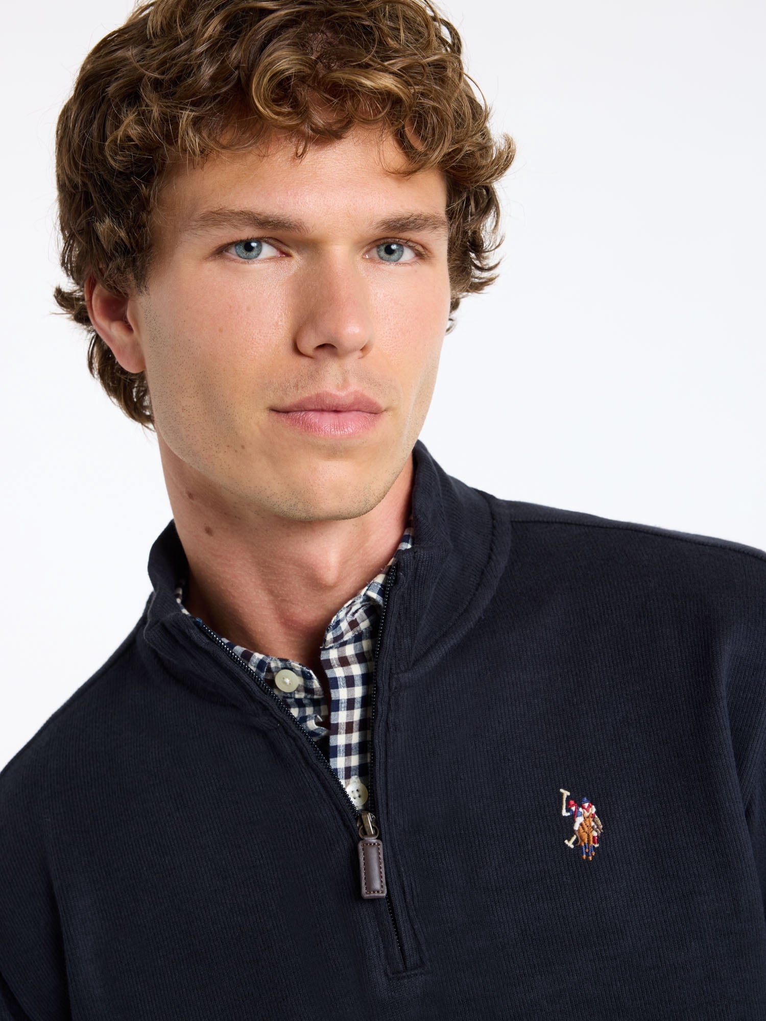 U.S. Polo Assn. Men's Quarter Zip Flatback