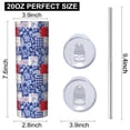 thumbnail image 3 of Pioneer Flower Floral Print Pattern 20oz Skinny Tumbler with Straw & Lid, Double Wall Vacuum Insulated Cup, Leak-Proof, Cup Holder Friendly, Hot 6H Cold 12H, 3 of 6