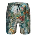 thumbnail image 3 of Pofeuu Vintage Print Island Skull Prin Men's Swim Trunks Quick Dry Bathing Suit Swimming Board Shorts Mesh Lining Beach Swimwear-Medium, 3 of 6