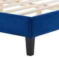thumbnail image 6 of Platform Bed Frame, Rivet Nailhead, King, Blue Navy, Velvet, Mid Century Bedroom, Modern Contemporary Boutique HB35473, 6 of 12