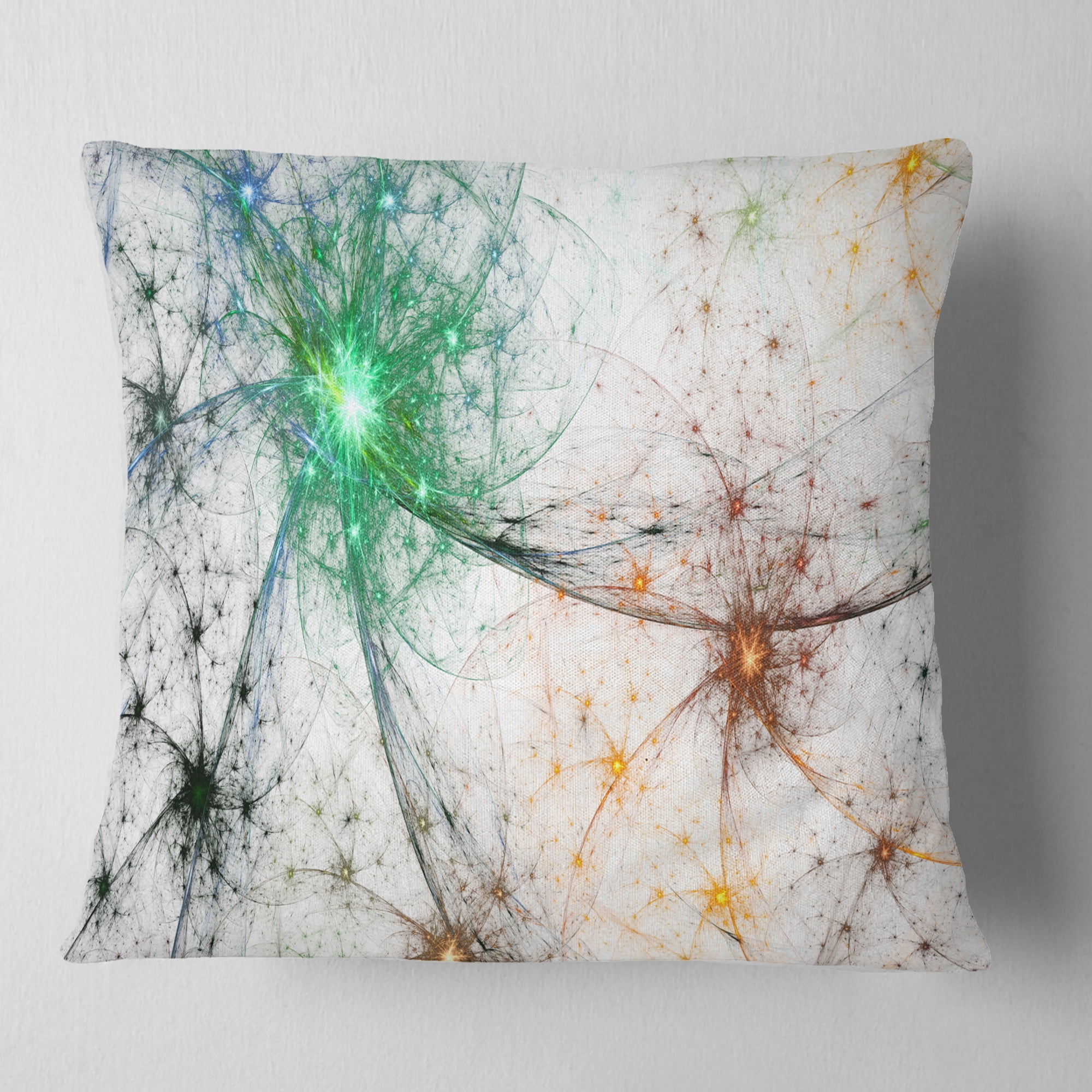 Designart Abstract Colorful Fireworks - Abstract Throw Pillow - 18x18