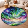 thumbnail image 5 of Circle Area Rug, Aurora Borealis22 Washable Non-Slip Floor Carpet, Soft Rug for Living Room Bedroom Decor 24 Inch, 5 of 6