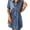 Reef Blue, variant on luvamia Women's High Waisted Denim Summer Dress Folded Sleeve Tiered Babydoll Dress Size S