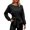 C-Black78, variant on DHFJKG Sweatshirt For Women Tie Waist Raglan Sleeve Solid Color Round Neck Pullover Lightweight Classic Tops