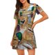 thumbnail image 1 of Easygdp Mallard Ducks Camisón de manga corta para mujer, informal, estampado, 1 of 6