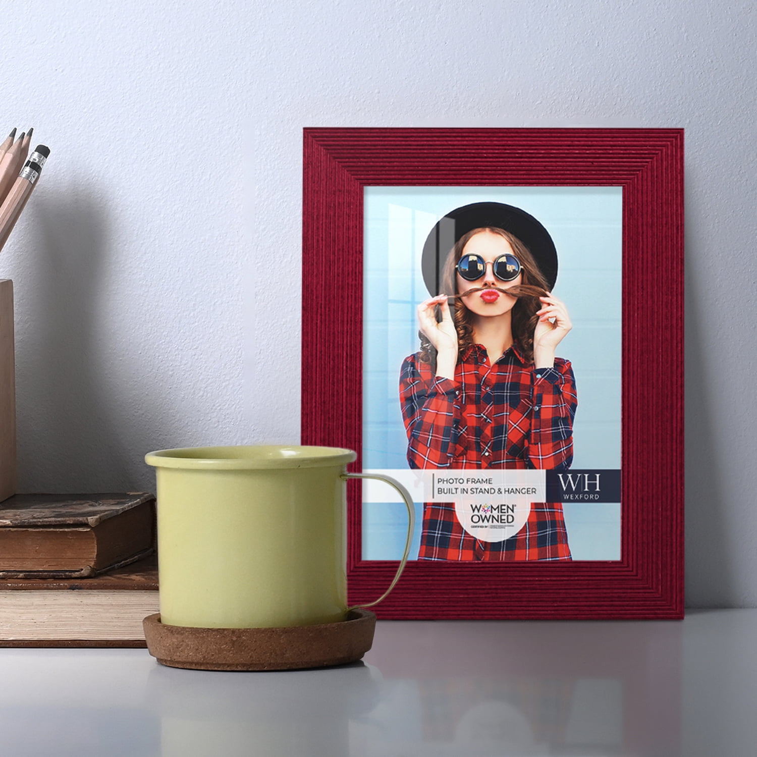 Bold Burgundy Solid Wood Picture Frame, 3.5 x 5