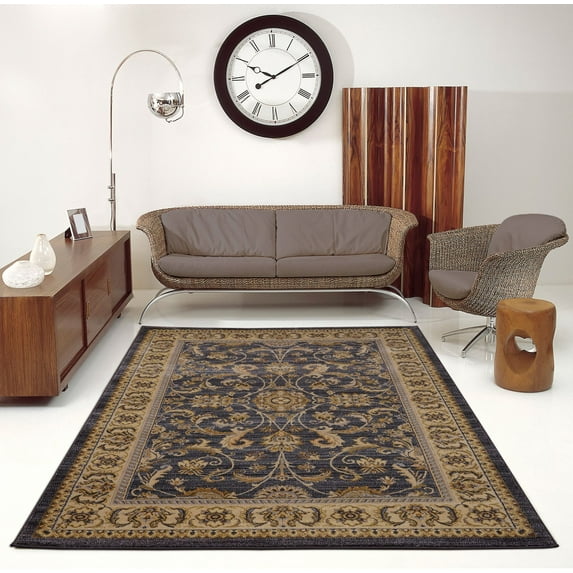 Ladole Rugs Swallowtail Medallion Traditional Style Smooth and Durable Beautiful Area Rug Carpet in Grey-Cream, 4x6 (3'11" x 5'7", 120cm x 170cm)