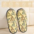 thumbnail image 2 of Bixox Men's Women's Various Snake Patterned Plush House Slippers, Memory Foam Slippers, Indoor and Outdoor Warm Plush Bedroom Shoes, Soft Flat Sole, Comfortable and Non-slip, 2 of 5