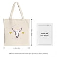 thumbnail image 3 of Stylish Beige Canvas Tote Bag with White ' HUI ' & ' THANG ' in Pink Surrounded by Yellow Stars - Perfect for Shopping & Travel, 3 of 4