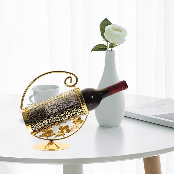 FONWILYO Wine Bottles Holder Golden Iron 1Pcs For Bar Owners