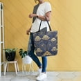 thumbnail image 4 of FORMRS Womens Canvas Tote Bag with Zipper Inner Pocket Shoulder Handbag, Gold Art Pattern, 4 of 7