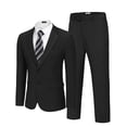 thumbnail image 6 of COOFANDY Men's 2 Pieces Suit Elegant Solid Two Button Tuxedos Slim Fit Wedding Party Casual Blazer Pants Set, 6 of 7