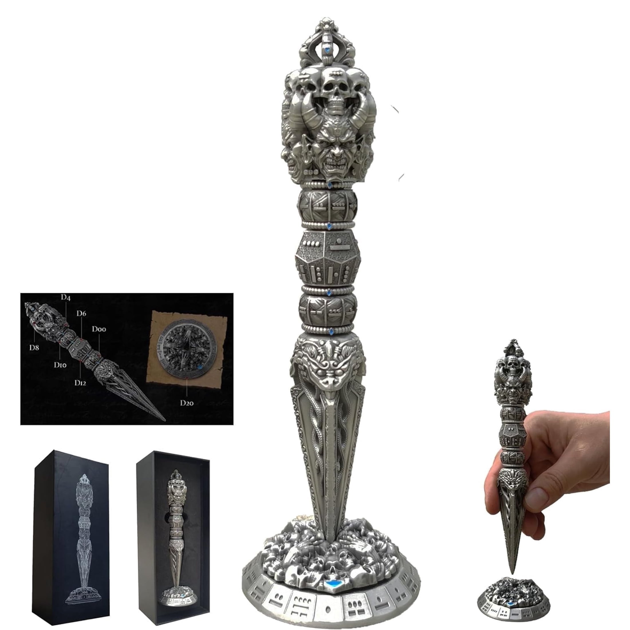 Wand Dice Unique Dice DND Roulette Dice Spinner for Dungeons and Dragons, Metal Dice Sets, for Role Playing Steampunk Theme Games