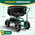 thumbnail image 2 of Asiento de jardín Baotree con ruedas, taburete giratorio 360° con almacenamiento, 2 of 7