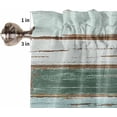 thumbnail image 5 of Kitchen Curtains Valance and Tiers 3 Piece Set, Vintage Farm Green Texture Gradient Wood Grain Short Window Treatments Rod Pocket Tier and Valance for Cafe Laundry Room Bathroom 24-Inch Tier Set, 5 of 6