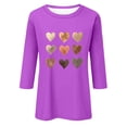 thumbnail image 3 of T-Shirts pour Femmes, Chemisiers pour Femmes, T-Shirt Imprimé de Mode pour Femmes à Manches 3/4 Blouse à Col Rond Décontractée, Blouse pour Femmes, Chemisiers pour Femmes à Manches 3/4, 3 of 3