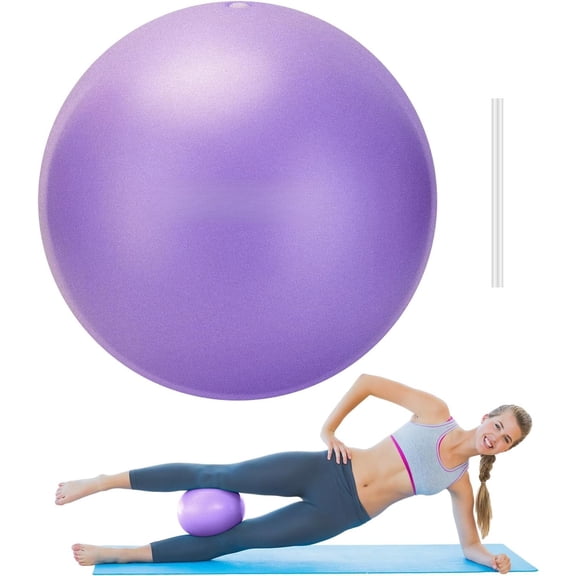 Pilates Ball, 9,8 Inch Small Exercise Mini Soft Workout Yoga Ball with Exercise Guide, for Gym Yoga, Pilates, Core , Workout, , Stability